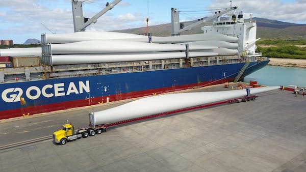 shipping wind turbine in oahu hawaii